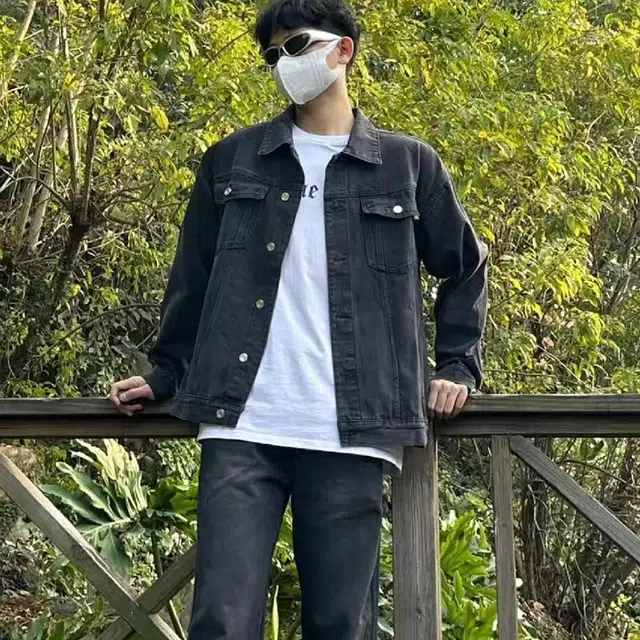 一碗士多 美式复古高街小众个性时尚简约百搭纯色拼接大口袋做旧水洗单排扣设计日常通勤宽松基础款夹克 男女同款