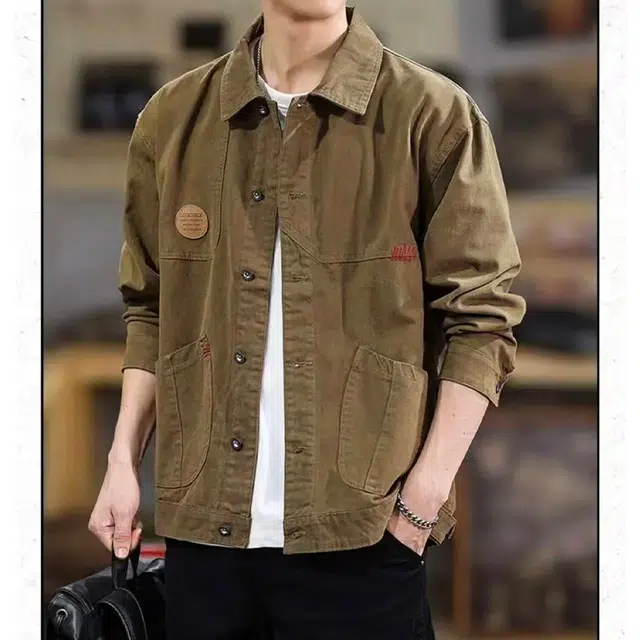 一碗士多 拼接解构拉链口袋做旧美式复古高街时尚流行痞帅个性高级设计日常通勤宽松舒适百搭不挑人夹克 男女同款