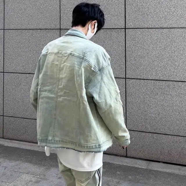 一碗士多 美式高街小众复古百搭简约袖子设计个性时尚痞帅做旧水洗单排扣通勤日常户外运动翻领牛仔夹克 男女同款