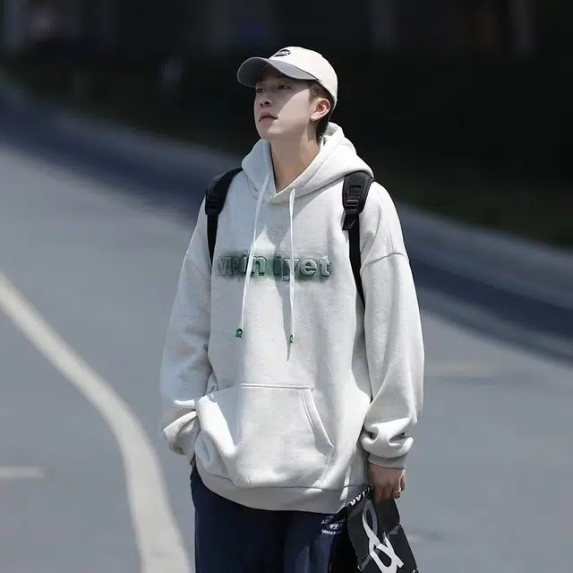 木木兔 经典潮牌美式高街长袖男生秋冬潮流穿搭冬天轻奢百搭冬季衣服国潮宽松简约时尚连帽加绒上衣卫衣 男女同款