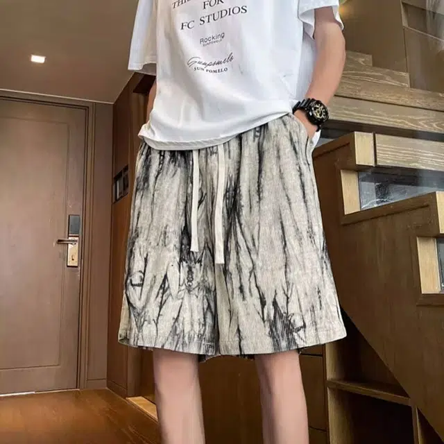 木木兔 男士夏季美式潮流百搭裤子简约设计感五分裤夏天男生青少年运动宽松休闲短裤 男女同款