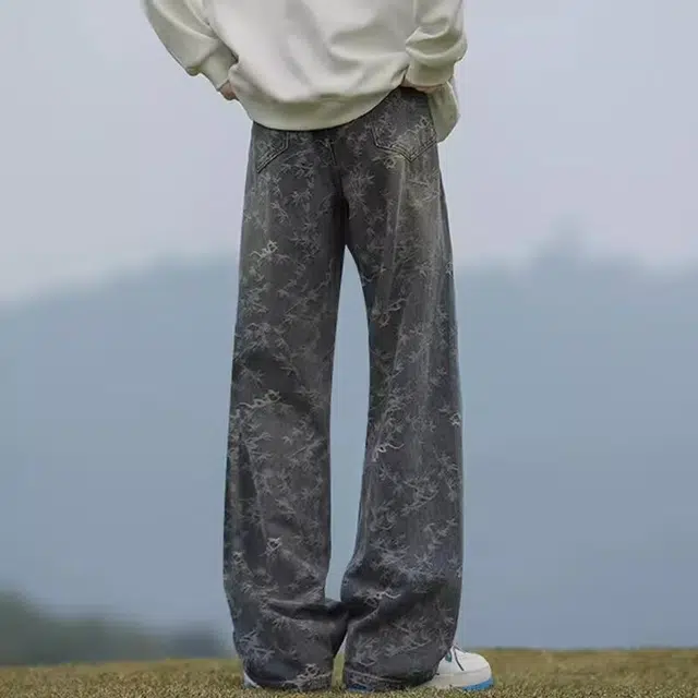 木木兔 美式长裤百搭裤子简约潮流牛仔裤 男款