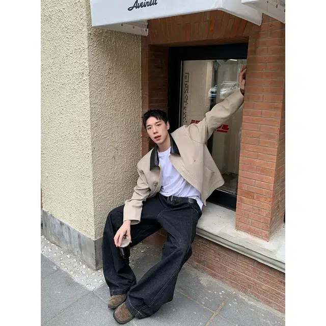 木木兔 潮牌美式高街男生穿搭长袖春秋外穿潮流百搭男士秋冬衣服国潮宽拼色皮领外套夹克 男女同款