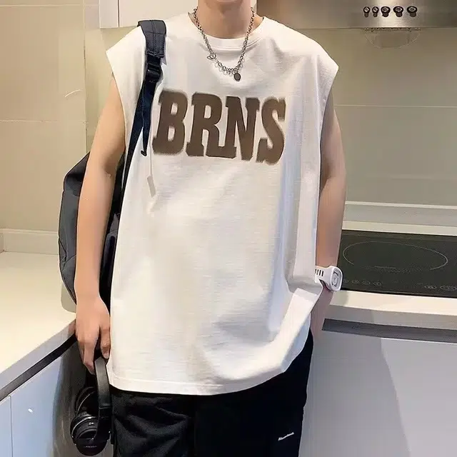 木木兔 美式轻奢健身潮流国潮穿搭上衣百搭纯色背心 男款