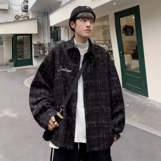 木木兔 美式高街重磅男士长袖外穿冬季休闲秋冬穿搭轻奢潮流百搭衣服冬天国潮宽松衬衫小香风开衫潮牌外套夹克 男款