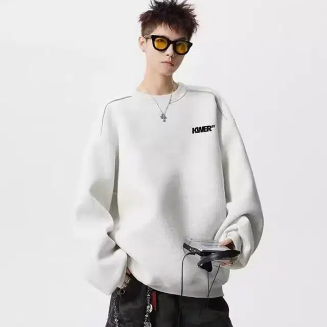 木木兔 经典潮牌美式高街长袖男生秋冬潮流穿搭冬天轻奢百搭冬季衣服国潮时尚宽松简约无帽上衣卫衣 男女同款