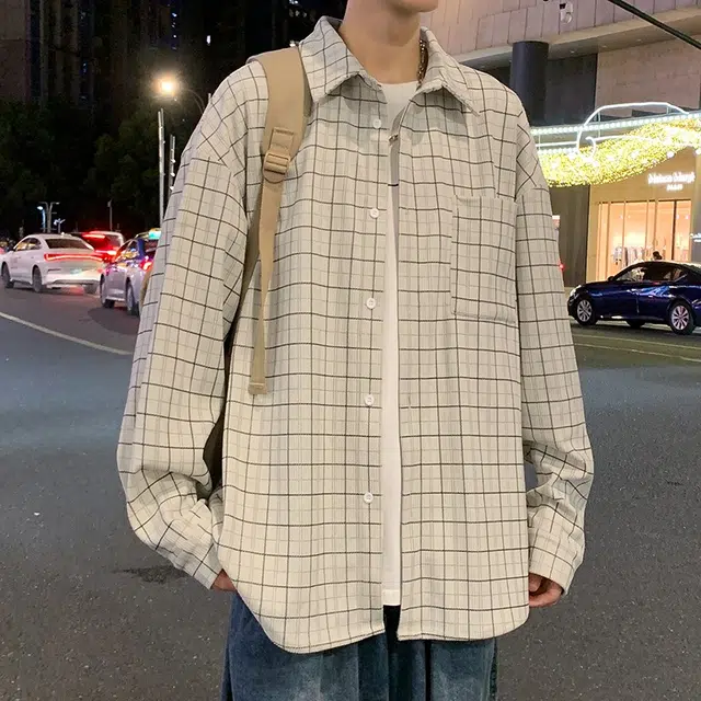 木木兔 美式高街重磅男士长袖外穿冬季休闲秋冬穿搭轻奢潮流百搭衣服冬天国潮宽松潮牌衬衫外套夹克 男款