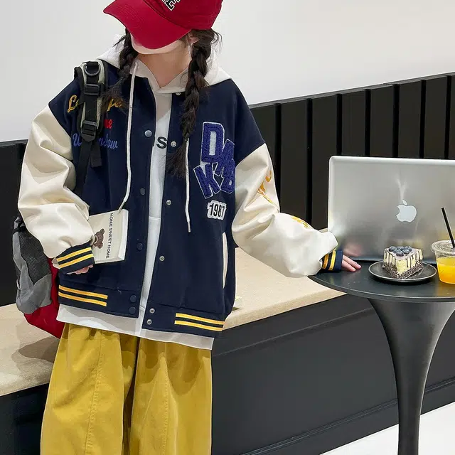 木木兔儿童上装卫衣 中大童秋冬童装外套早秋春秋女孩衣服秋季上衣长袖小学生开衫简约时尚百搭