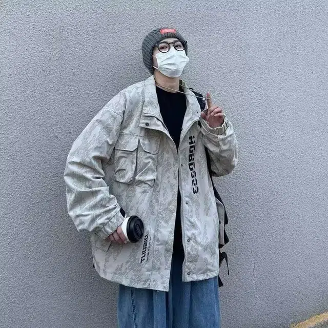 木木兔 经典潮牌美式高街男生穿搭长袖春秋外穿潮流百搭男士秋冬衣服国潮宽松青少年上衣连帽风衣冲锋衣外套夹克 男女同款