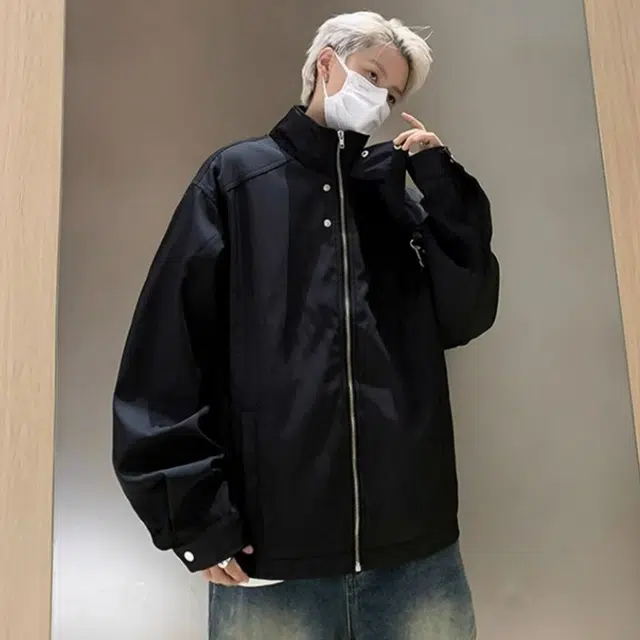 木木兔 美式高街重磅男士长袖外穿冬季休闲秋冬穿搭轻奢潮流百搭衣服冬天国潮宽松潮牌开衫防风外套夹克 男款