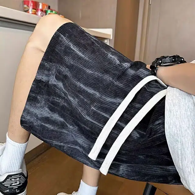 木木兔 男士夏季美式潮流百搭裤子简约设计感五分裤夏天男生青少年运动宽松休闲短裤 男女同款