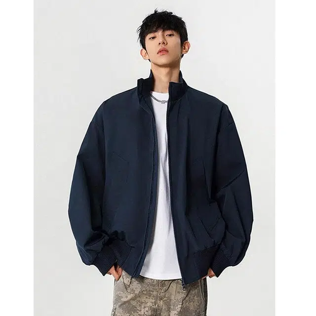 木木兔 美式高街重磅男士长袖外穿秋冬穿搭秋天休闲轻奢潮流百搭衣服秋季时尚国潮宽松外套夹克 男款