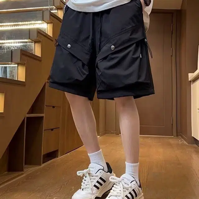 木木兔 美式男士短裤夏季潮流百搭男生裤子潮牌高街五分裤简约休闲夏天工装裤 男款