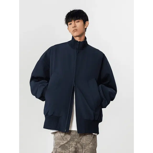 木木兔 美式高街重磅男士长袖外穿秋冬穿搭秋天休闲轻奢潮流百搭衣服秋季时尚国潮宽松外套夹克 男款