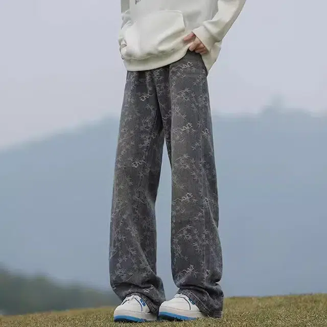木木兔 美式长裤百搭裤子简约潮流牛仔裤 男款