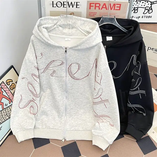 木木兔 美式高街重磅轻奢男生长袖外套秋冬情侣款潮流穿搭男款早秋百搭秋季衣服国潮宽松连帽运动上衣卫衣 男女同款