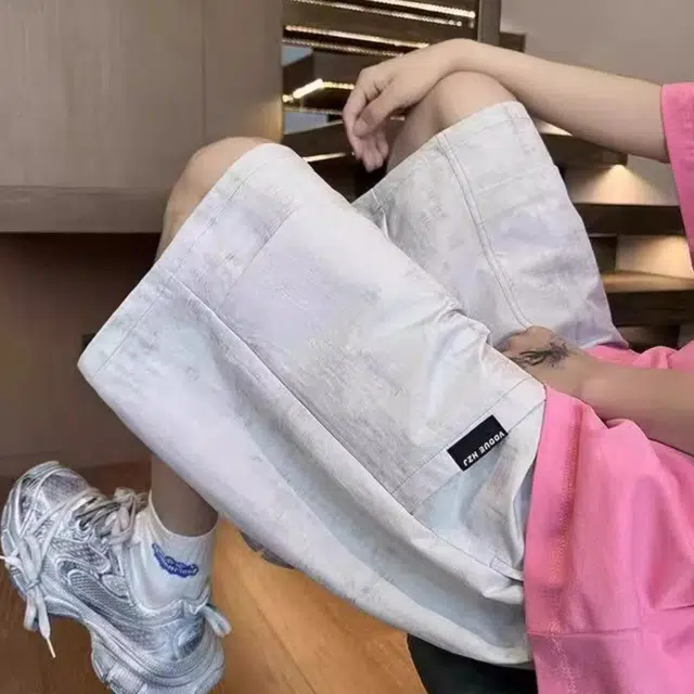 木木兔 男士夏季大口袋工装短裤美式男生潮流百搭裤子五分裤简约休闲裤夏天 男款
