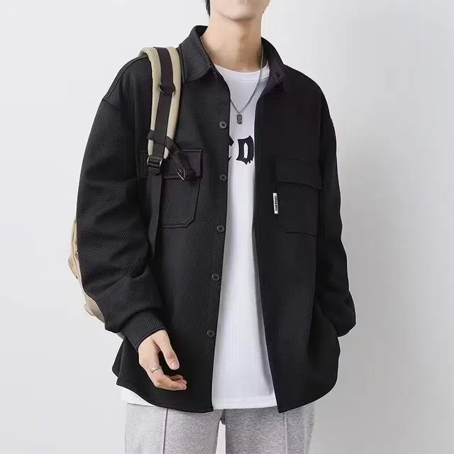 木木兔 美式高街重磅男士长袖外穿冬季休闲秋冬穿搭轻奢潮流百搭衣服冬天国潮宽松复古潮牌外套夹克 男款