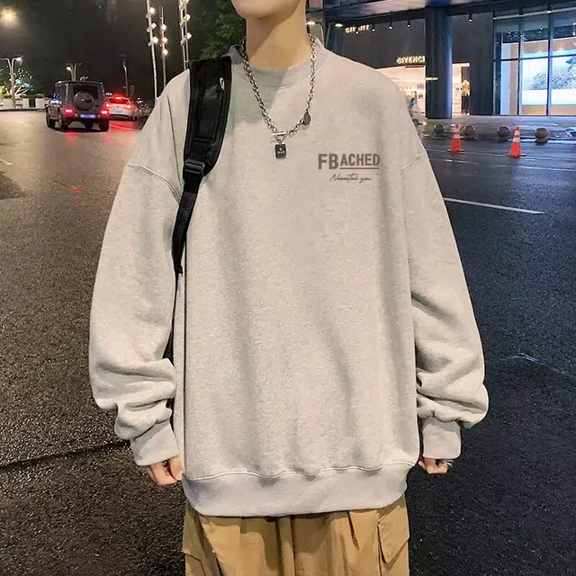 木木兔 经典潮牌美式高街长袖男生秋冬潮流穿搭简约男款冬天时尚轻奢百搭冬季衣服国潮宽松无帽上衣卫衣 男女同款