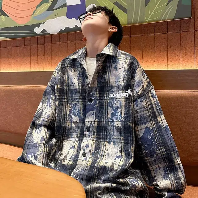 木木兔 美式高街春秋衬衣冬季穿搭秋款韩版轻奢宽松百搭潮流衣服国潮休闲外套秋季长袖青少年潮牌简约上衣衬衫 男款