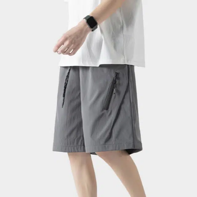 木木兔 男士夏季美式潮流百搭裤子简约设计感五分裤夏天男生跑步训练休闲短裤 男女同款