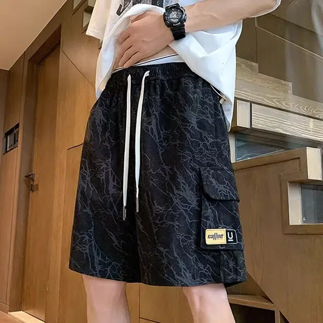 木木兔 美式潮流百搭裤子工装短裤 男款