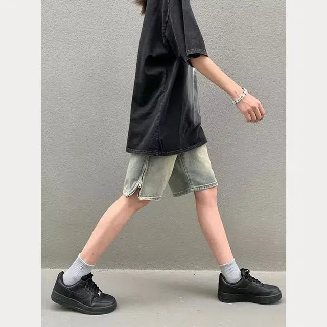 木木兔 美式潮流百搭时尚时髦牛仔短裤 男款