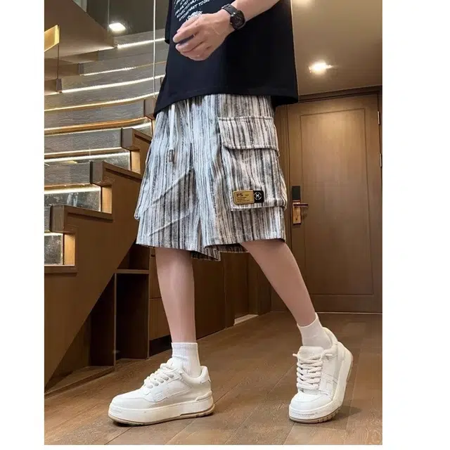 木木兔 男士夏季短裤美式男生潮流百搭裤子冰丝五分裤简约工装休闲裤夏天 男款