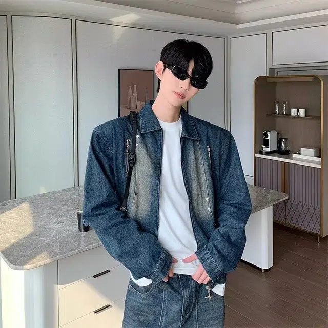 木木兔 美式高街重磅男士长袖外穿秋冬穿搭秋天休闲轻奢潮流百搭衣服时尚秋季国潮宽松外套夹克 男款