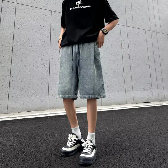 木木兔 休闲美式潮流百搭裤子薄款牛仔短裤 男款