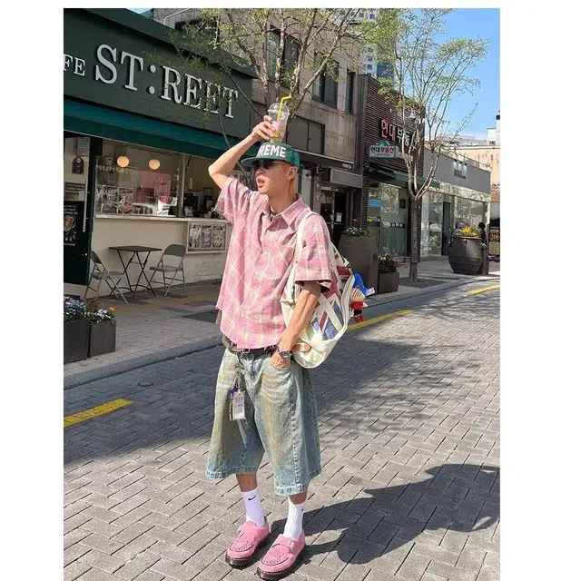 木木兔 休闲美式潮流百搭裤子牛仔短裤 男款
