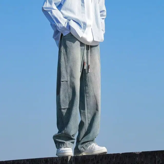 木木兔 气质男士夏季长裤美式男生百搭裤子简约潮流牛仔裤夏天 男款