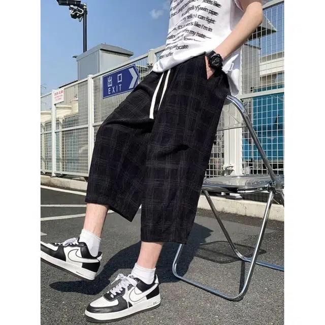 木木兔 男士夏季美式潮流百搭裤子简约设计感五分裤夏天男生七分裤直筒休闲短裤 男女同款