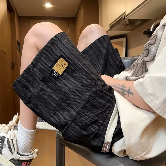 木木兔 男士夏季短裤美式男生潮流百搭裤子冰丝五分裤简约工装休闲裤夏天 男款