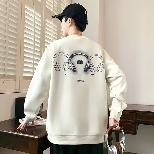 木木兔 经典潮牌美式高街长袖男生秋冬潮流穿搭冬天轻奢百搭冬季衣服时尚国潮宽松简约无帽上衣卫衣 男女同款