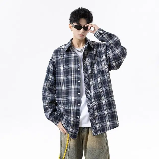 木木兔 美式高街春秋衬衣冬季穿搭秋款韩版轻奢宽松百搭潮流衣服国潮休闲外套秋季长袖青少年潮牌加绒加厚上衣衬衫 男款