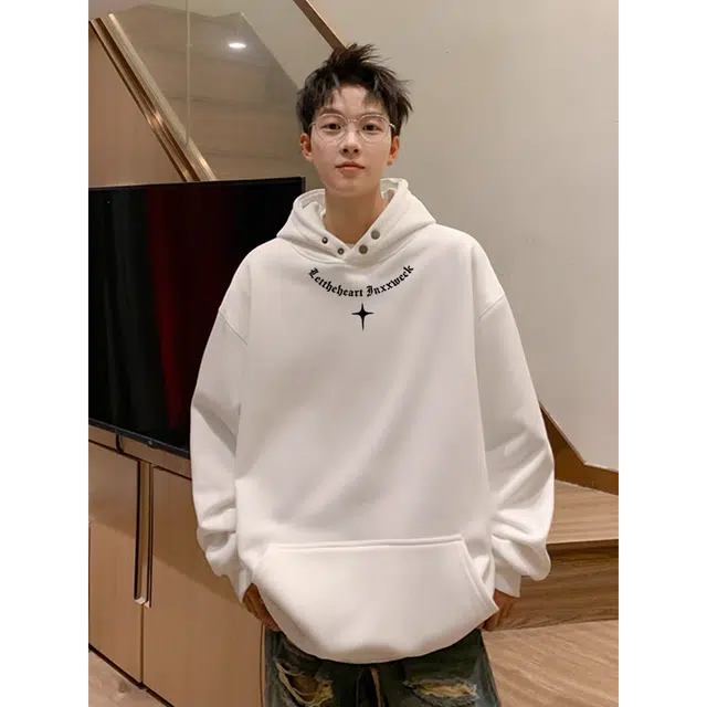 木木兔 经典潮牌美式高街长袖男生秋冬潮流穿搭冬天时尚轻奢百搭冬季衣服国潮宽松简约连帽上衣卫衣 男女同款