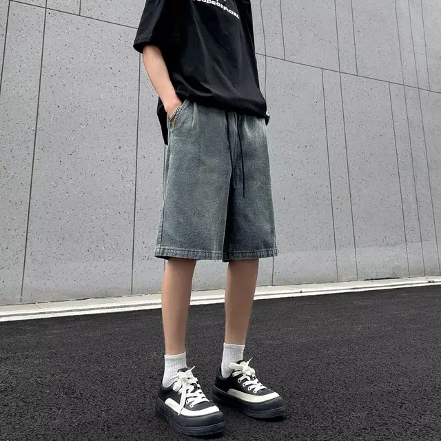 木木兔 休闲美式潮流百搭裤子薄款牛仔短裤 男款