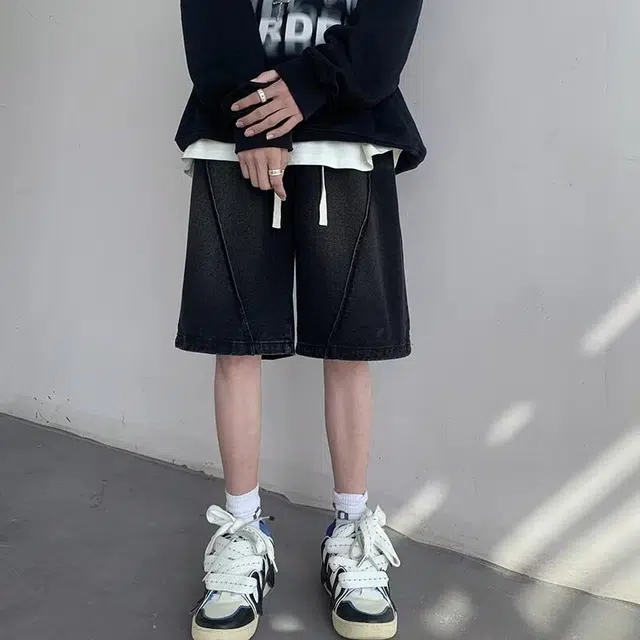 木木兔 舒适休闲美式潮流百搭裤子牛仔短裤 男款