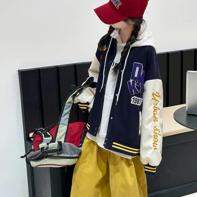 木木兔儿童上装卫衣 中大童秋冬童装外套早秋春秋女孩衣服秋季上衣长袖小学生开衫简约时尚百搭