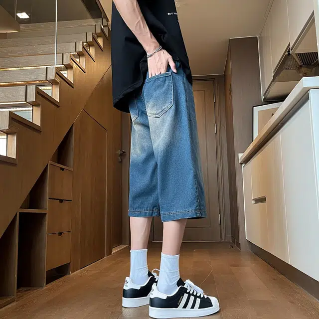 木木兔 美式潮流百搭牛仔短裤 男款