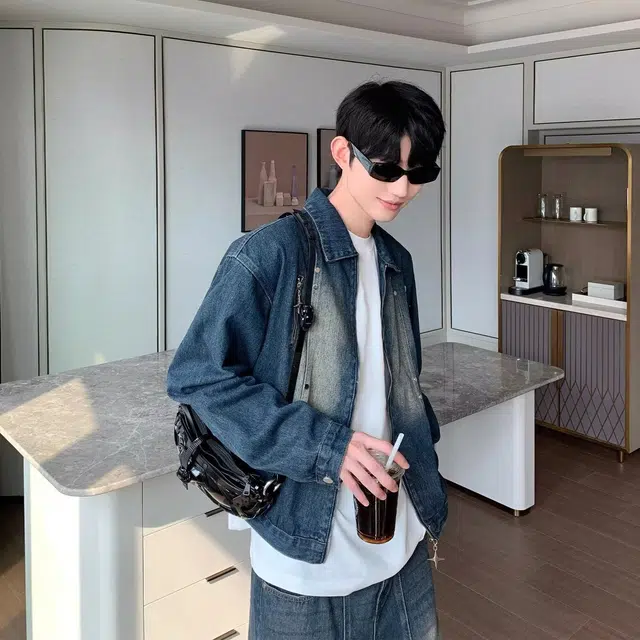 木木兔 美式高街重磅男士长袖外穿秋冬穿搭秋天休闲轻奢潮流百搭衣服时尚秋季国潮宽松外套夹克 男款