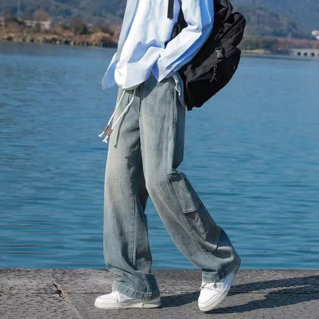 木木兔 气质男士夏季长裤美式男生百搭裤子简约潮流牛仔裤夏天 男款