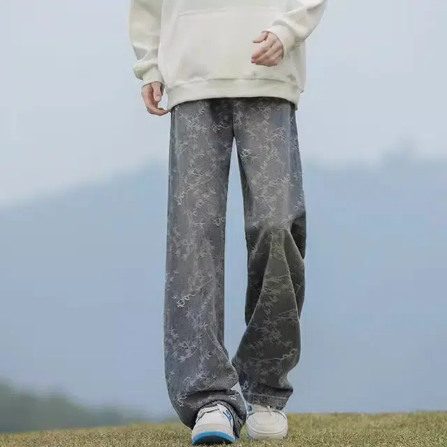 木木兔 美式长裤百搭裤子简约潮流牛仔裤 男款