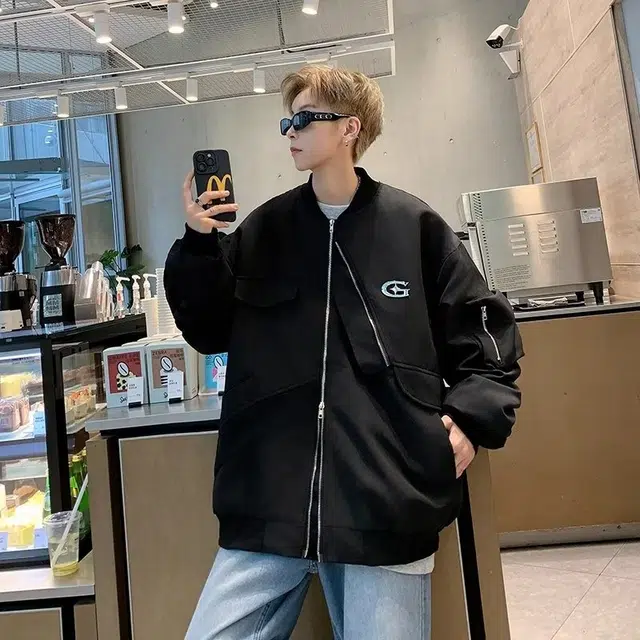 木木兔 美式高街重磅男士长袖外穿冬季休闲穿搭轻奢潮流百搭秋冬衣服冬天国潮宽松潮牌工装外套夹克 男女同款