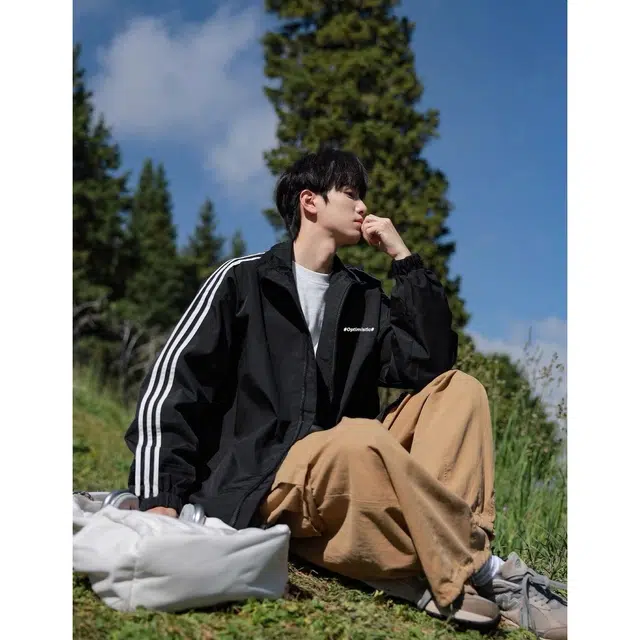 木木兔 美式高街重磅男士长袖外穿秋冬穿搭秋天休闲轻奢时尚潮流百搭衣服秋季国潮宽松外套夹克 男款