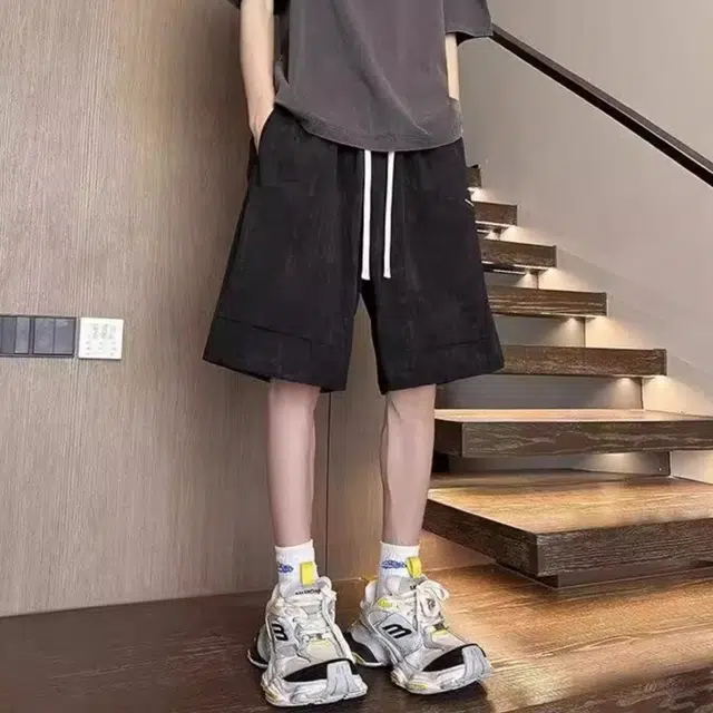 木木兔 男士夏季大口袋工装短裤美式男生潮流百搭裤子五分裤简约休闲裤夏天 男款