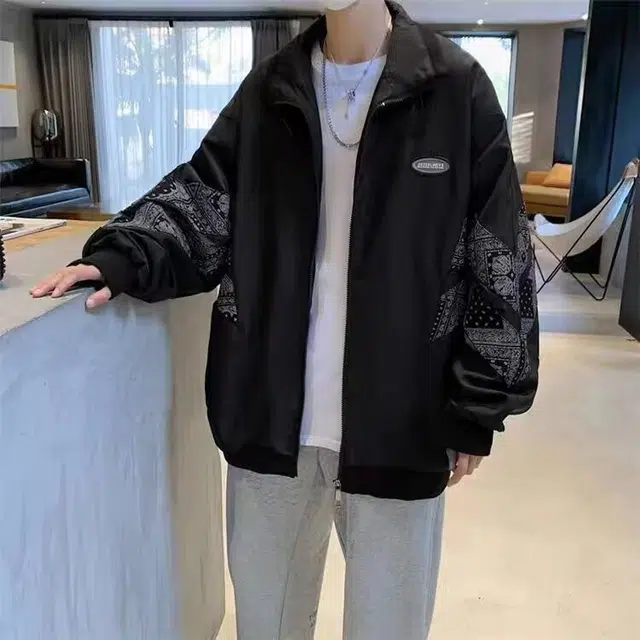 木木兔 美式高街重磅男士长袖外穿冬季休闲秋冬穿搭轻奢潮流百搭衣服冬天国潮宽松潮牌学院风 外套夹克 男款