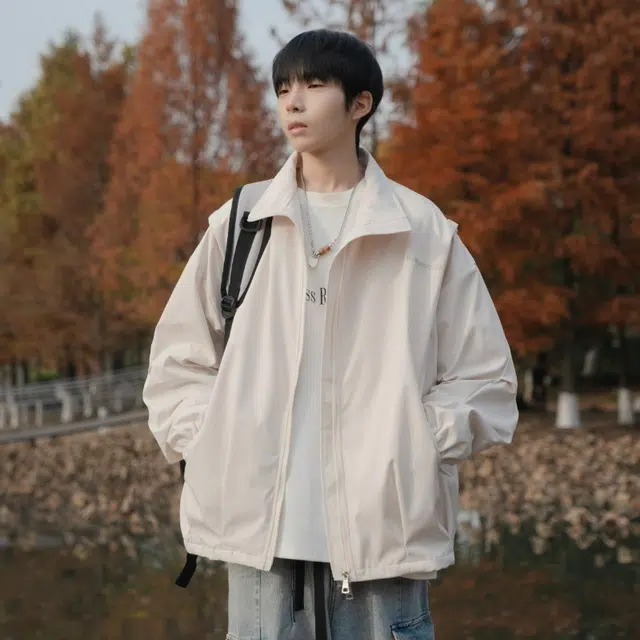 木木兔 潮牌美式高街男生穿搭长袖春秋外穿潮流百搭男士秋冬衣服国潮休闲简约户外徒步外套夹克 男女同款