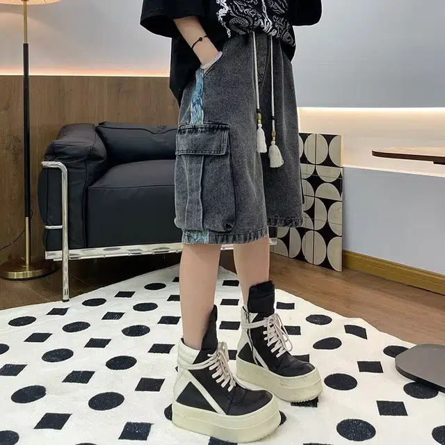 木木兔 男士夏季休闲短裤美式潮流百搭裤子简约工装五分裤夏天牛仔裤男生 男款